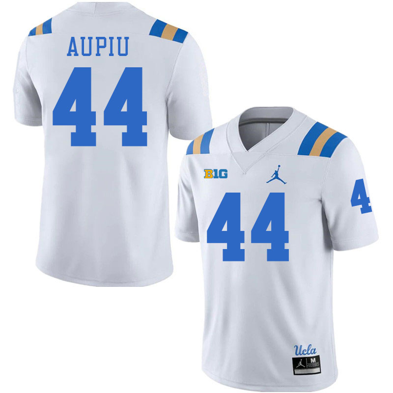 Men #44 Devin Aupiu Big 10 Conference College Football Jerseys Stitched-White